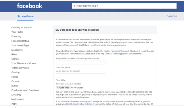 akun iklan facebook dinonaktifkan