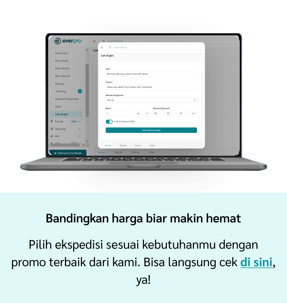 Kirim paket COD & non-COD multi ekspedisi | Everpro Shipping