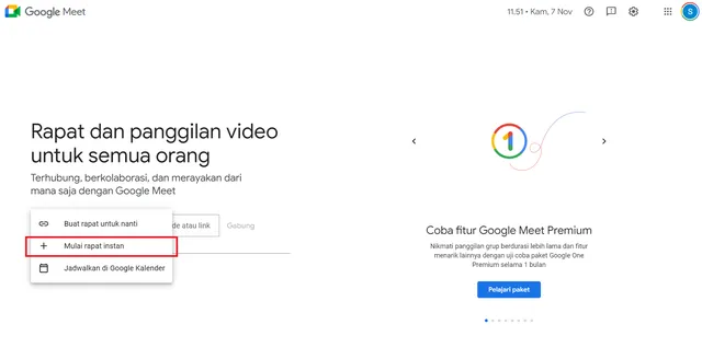 cara membuat link google meet