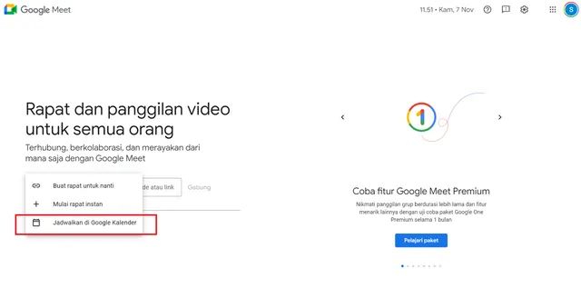 cara membuat link google meet