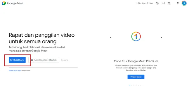 cara membuat link google meet