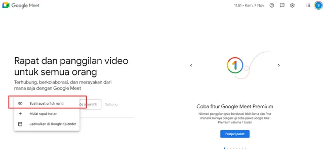 cara membuat link google meet