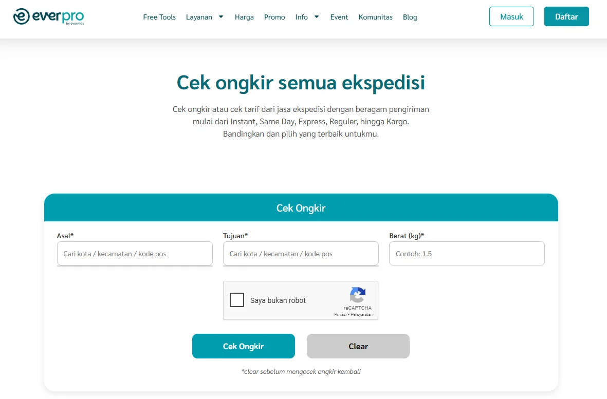 cek ongkir indah logistik