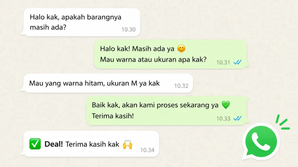 cara closing di WA